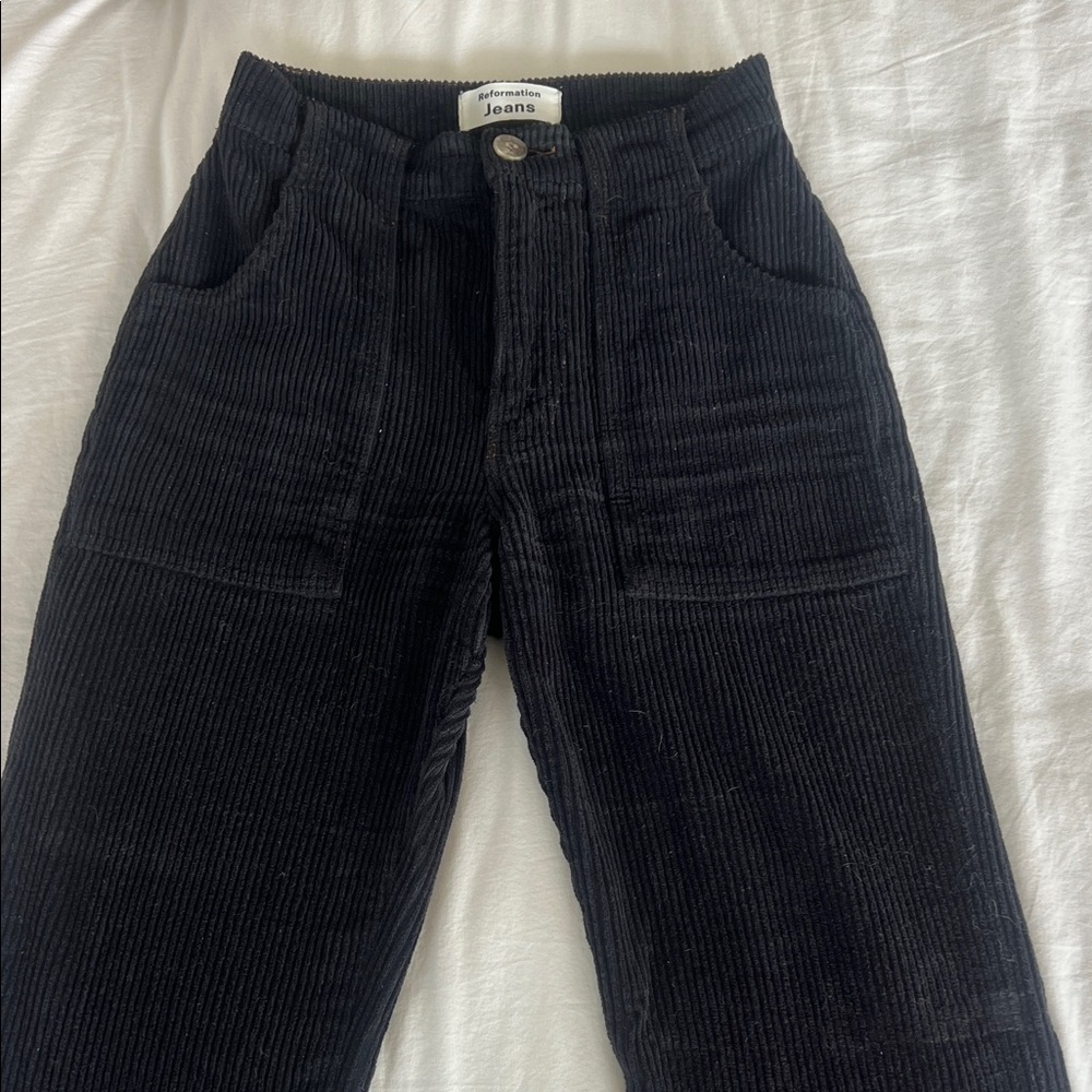 Reformation Black Corduroy Jeans